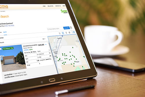 Placitas home search on tablet